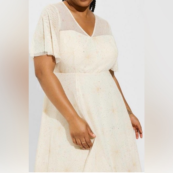 NWT Torrid Midi Mesh Flutter Sleeve Dress Sz 20 - Picture 5 of 12